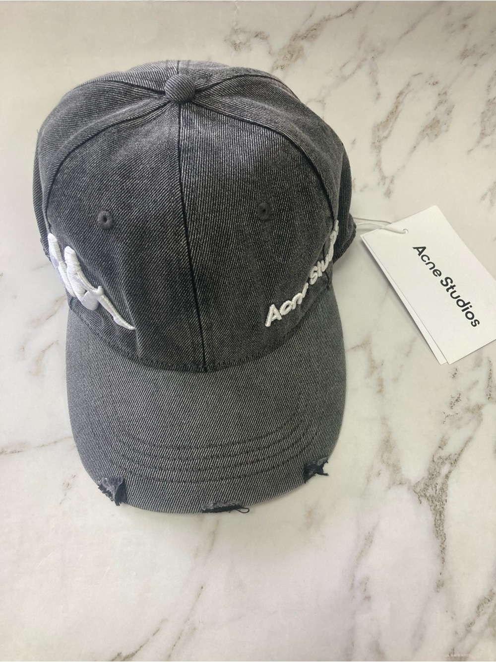 Kappa Gray Washed Baseball Cap with White Embroidery